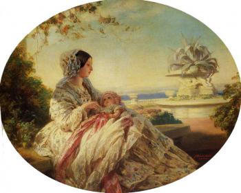 Franz Xavier Winterhalter : Queen Victoria with Prince Arthur